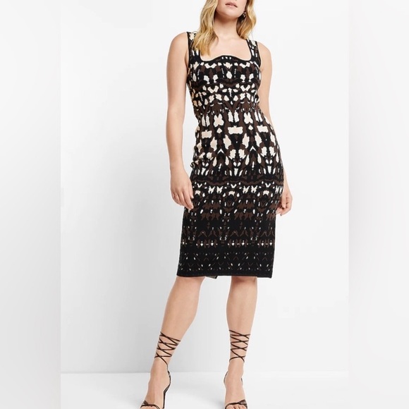 Express Dresses & Skirts - Express Animal Print Viscose Blend Sweater Dress